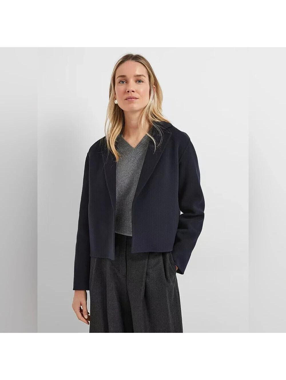NEW, Theory Sileena Open Front Jacket in Navy Sz M #S7747